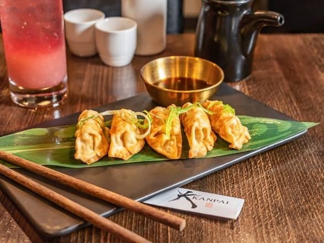 CRISPY GYOZA.