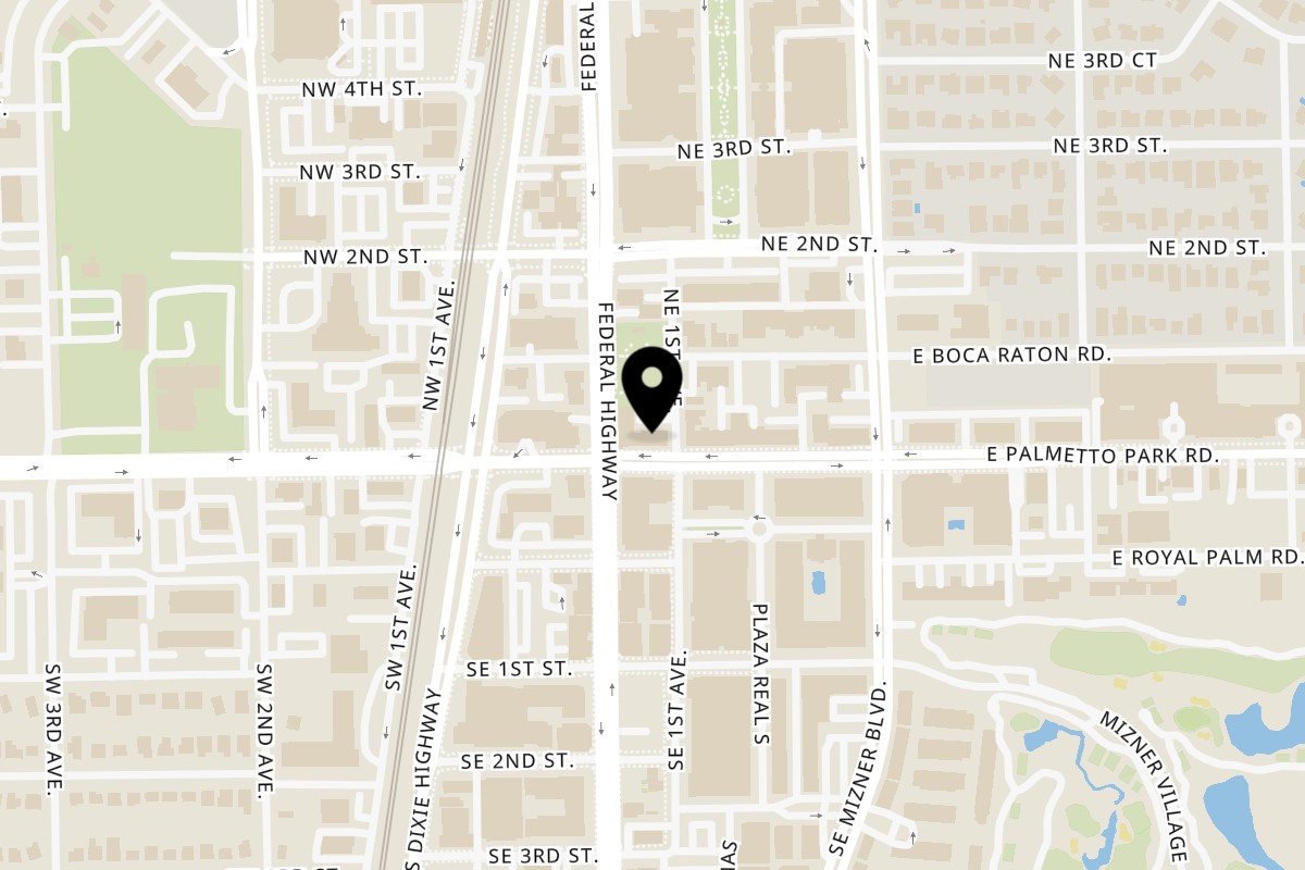 Map showing the location of Kanpai on 20 N Federal Hwy in Boca Raton